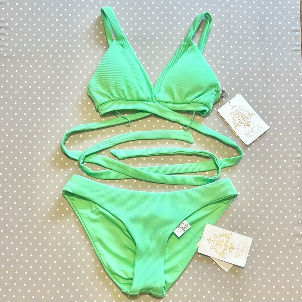 Becca 2 Pc Ribbed Bikini Set - Picture 2 of 11